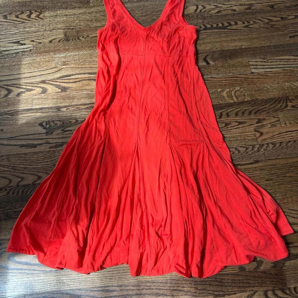 Red Flowy A Line Comfortable Basic Maeve Anthropo… - image 1